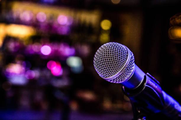Karaoke mic at Stringtown Bar and Grill